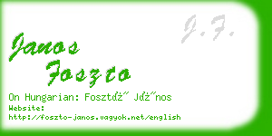 janos foszto business card